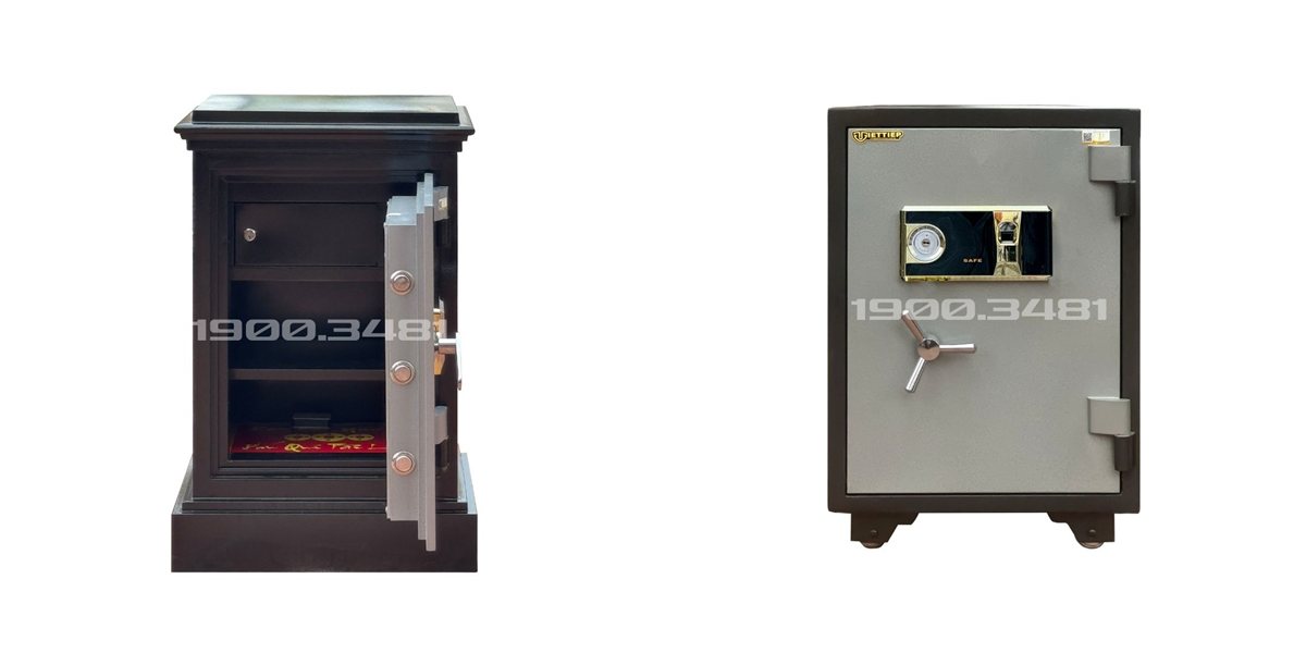 Két sắt vân tay KP100 FG mở cửa và SC660 FG đóng cửa