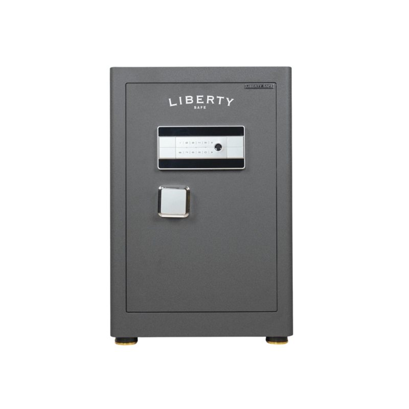 Két sắt Liberty LB68S màu nỉ xám, bảng khóa vân tay trên cánh