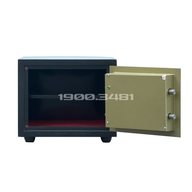 Két sắt mini vân tay KE38 FG màu đen vàng mở cửa